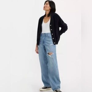 Levi’s Baggy Dad Jeans Sz 24 Wash Light Distressing Mid Rise